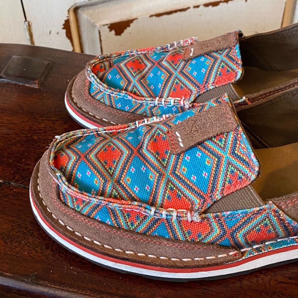 Ariat Aztec Cruiser Leather Textile Slip on Shoes Women's size 8.B - Picture 3 of 8